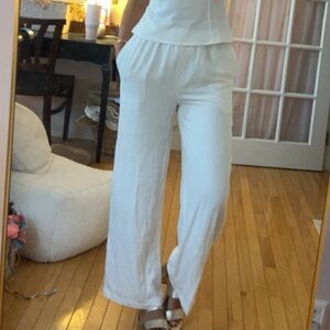 Princess Polly White Wide-Leg Lounge Pants